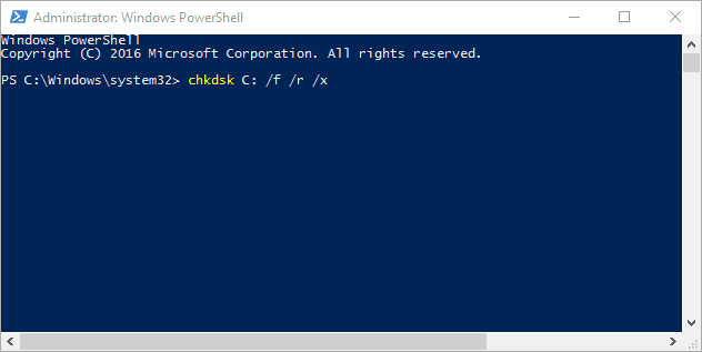 how to run check disk from cmd line