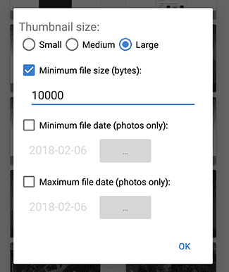 Diskdigger Pro filter