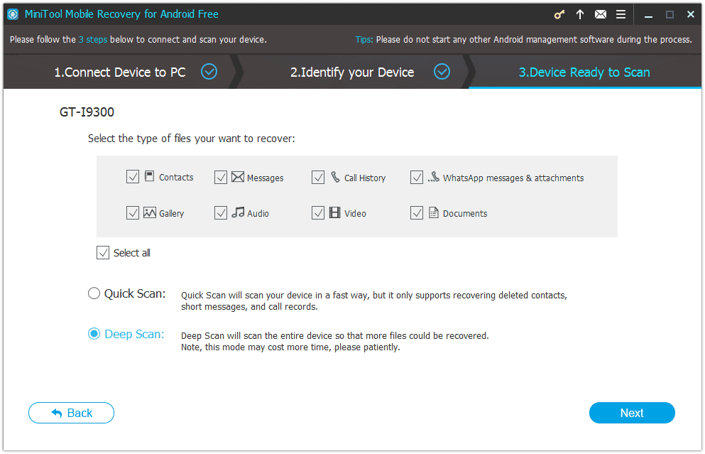 Minitool Mobile Contact Recovery