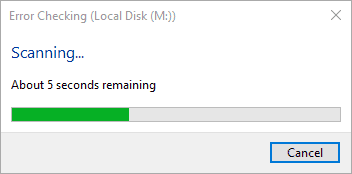 Disk checking process