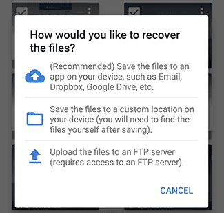 Saving files on the Android phone