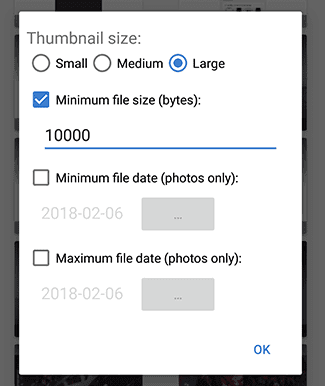 Diskdigger Pro filter