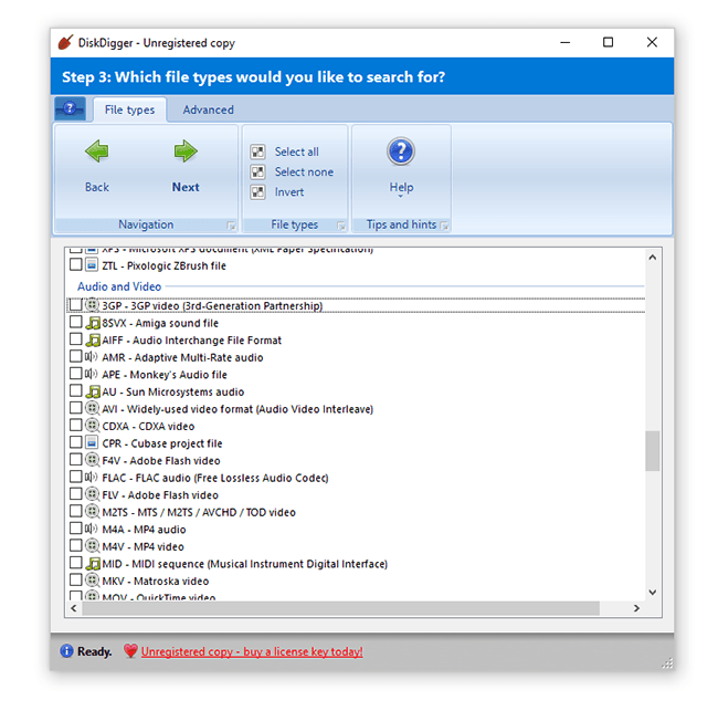 DiskDigger tool