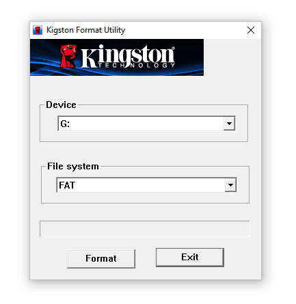 Kingston USB format and repair app for Windows