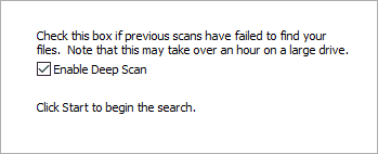 Recuva 'Deep Scan' option