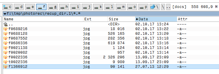 Saving PhotoRec recovering results 