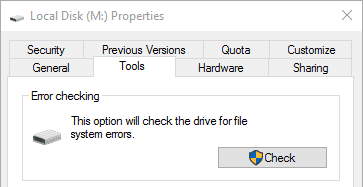 Error checking option