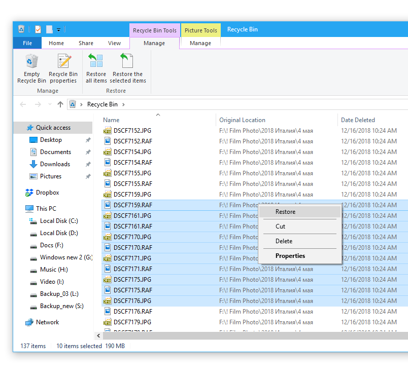 how to recover deleted documents from recycle bin