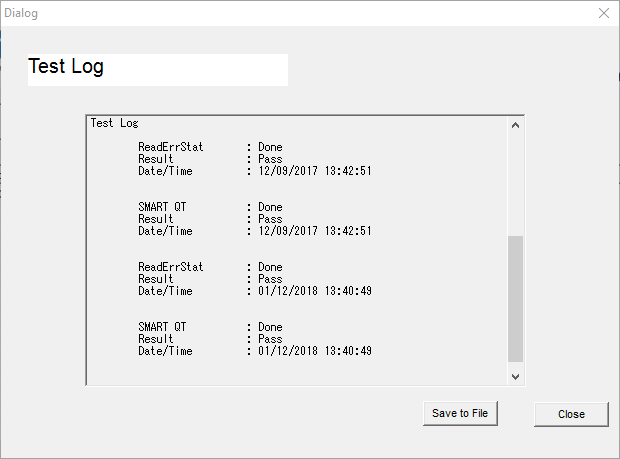 hitachi hdd test logs