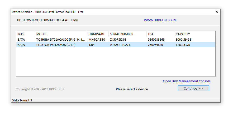 Hdd llf level format tool