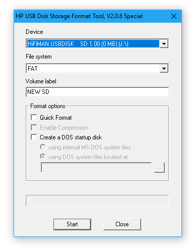 force format usb flash drive