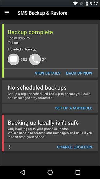 safe sms backup app for android